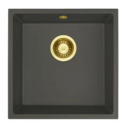 GraniteMy Universal Granit Grå, mörk Diskho 40x40 cm Överbyggnad, Underbyggnad och Planmontering med Guldplugg 1208970748