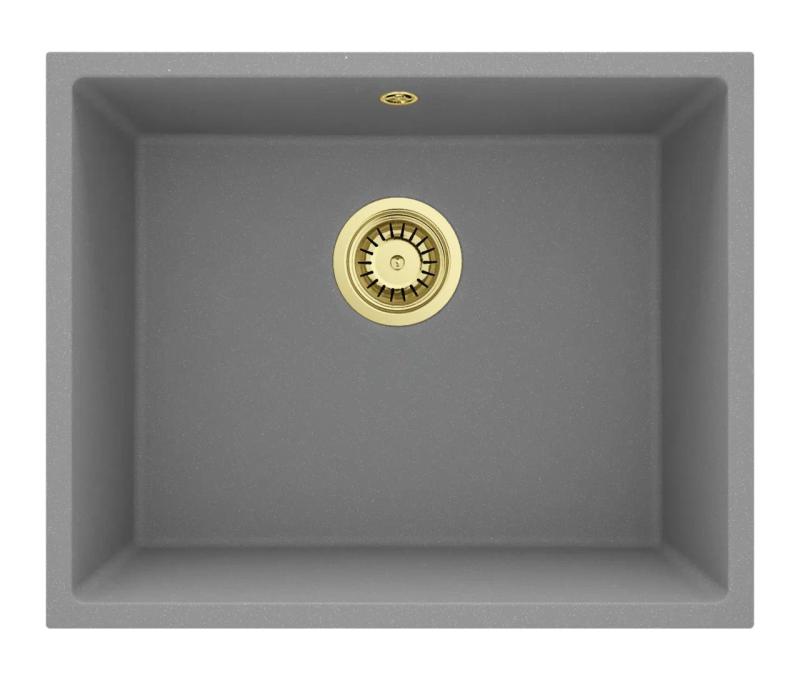 GraniteMy Universal Granitgrå Diskbänk 50x40 cm Montering, Undermontering och Planmontering med Guldplugg 1208970760