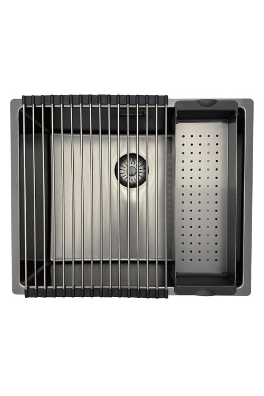 Pure.Sink Prestige Kombinationsset Gun metal diskbänk 50x40 cm med Gun metal Kökskran 1208970763