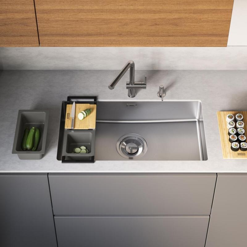 Franke Maris Quiet MQX 110.82 RVS Stor Diskbänk 820x424 mm Underbyggnad 122.0694.476