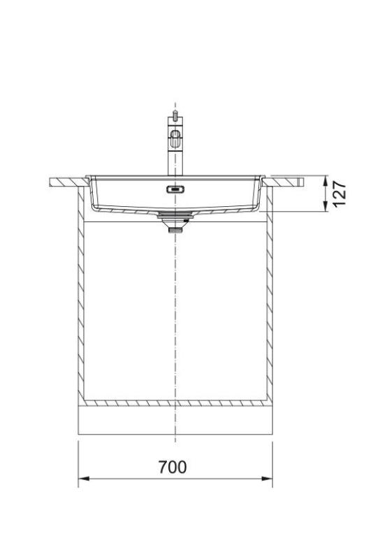 Franke Maris MRG 610-60 Care Fragranite Stone grey ytligt funktionshindrade Diskbänk 635 x 559 mm Överbyggnad med Kranhålsbänk 114.0729.486