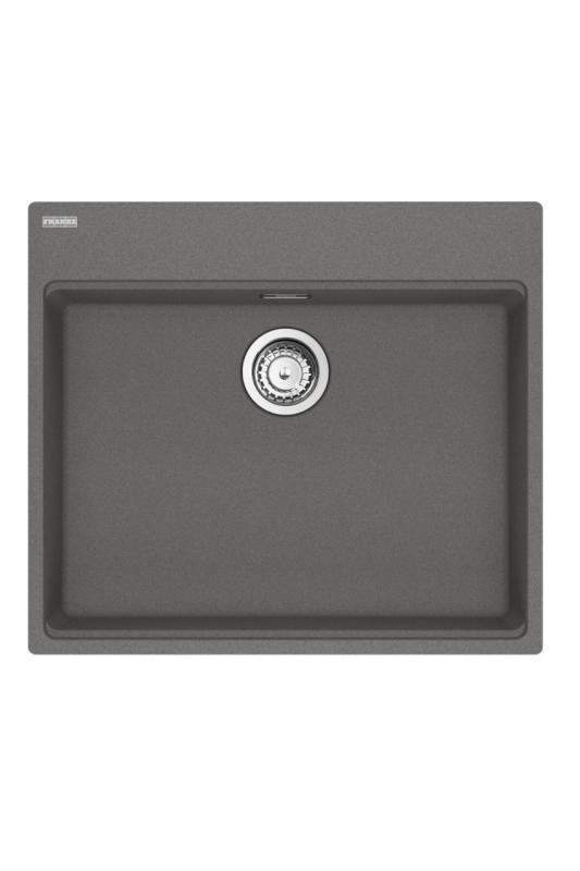 Franke Maris MRG 610-60 Care Fragranite Stone grey ytligt funktionshindrade Diskbänk 635 x 559 mm Överbyggnad med Kranhålsbänk 114.0729.486