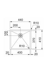 Franke Bolero Plus New R10 B2X 210-40-37 RVS Diskbänk Planinfällning, undermontering och överbyggnad 40x37 cm 127.0730.522