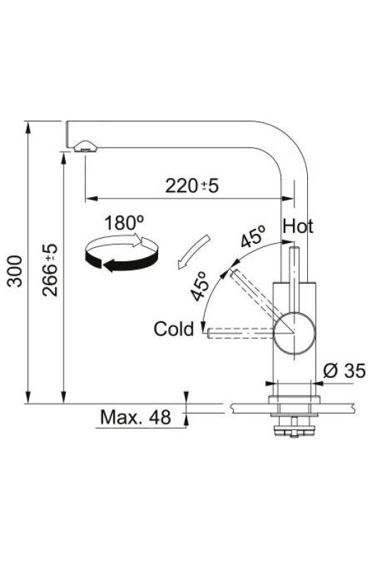 Franke Smart Glenda Kökskran Svängbar Utlopp Rostfritt Stål 115.0706.985