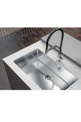 Foster Phantom Slimline Rostfritt Stål Diskbänk 71x40cm Undermonterad för keramiska bänkskivor 1208971121