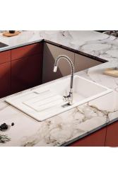 Ausmann Ceramic Sylva Keramisk Vit Diskho Uppbyggnad med Avrinningsområde 1000 x 500 mm 1208971124