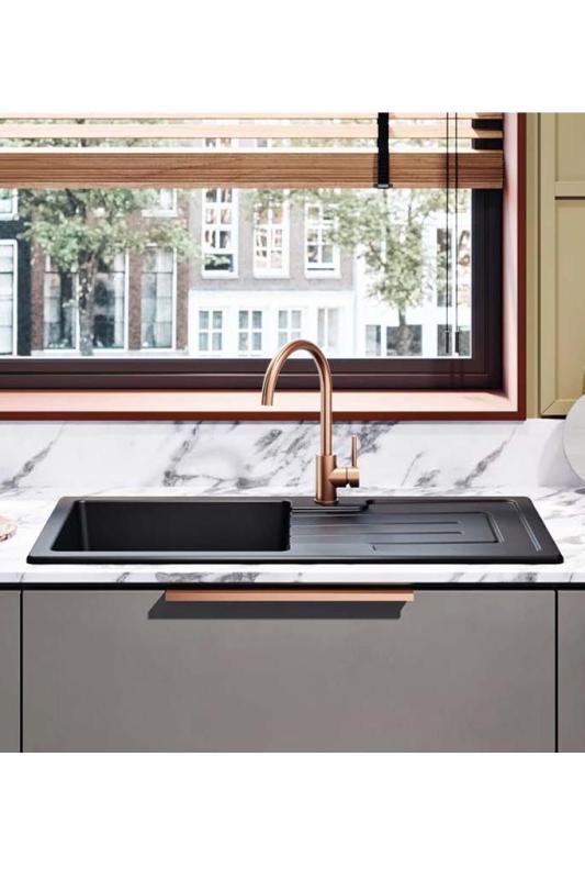 Ausmann Ceramic Sylva Keramisk Svart Diskbänk med Avrinningsdel 1000 x 500 mm 1208971125