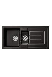 Ausmann Ceramic Sylva 1,5 Keramisk Svart matt Diskbänk med avrinningsdel 1000 x 500 mm 1208971127