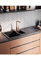 Ausmann Ceramic Sylva 1,5 Keramisk Svart matt Diskbänk med avrinningsdel 1000 x 500 mm 1208971127
