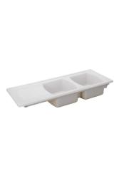 Ausmann Ceramic Crest Dubbel Keramisk Vit Diskho med Avrinningsdel 1205 x 500 mm 1208971132