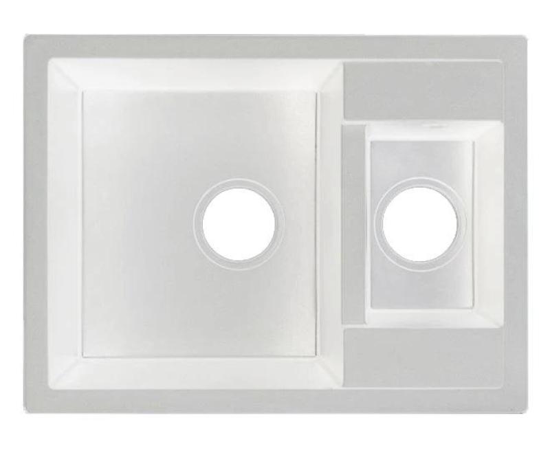 GraniteMy Smart extra grunt 1,5 granit överbyggnad vit diskbänk 58x44cm med koppar plugg 1208970052