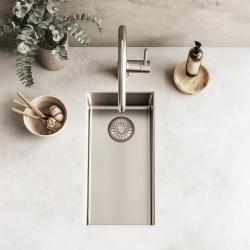 Pure.Sink Exclusivo liten RVS diskho 18x40 cm 10mm radie underbyggnad, plan inbyggnad och överbyggnad PEX1840-02