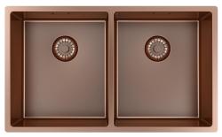 Pure.Sink Prestige Dubbel Koppar diskho 70x40cm 10mm radie undermontering, planmontering och överbyggnad PPG343440-62