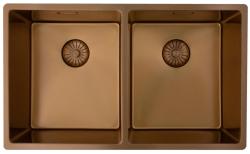 Pure.Sink Prestige Dubbel Koppar diskho 70x40cm 10mm radie undermontering, planmontering och överbyggnad PPG343440-62