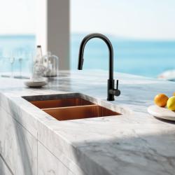 Pure.Sink Prestige Dubbel Koppar diskho 70x40cm 10mm radie undermontering, planmontering och överbyggnad PPG343440-62