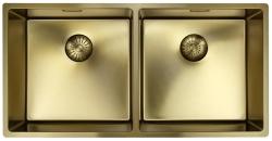 Pure.Sink Prestige Dubbel Guld diskbänk 82x40 cm 10mm radie undermontering, planmontering och övermontering PPG404040-60
