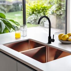 Pure.Sink Prestige Dubbel Koppar diskho 82x40 cm 10mm radie undermontering, planmontering och övermontering PPG404040-62