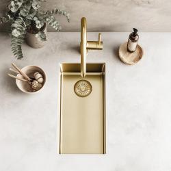 Pure.Sink Exclusivo liten guld diskho 18x40 cm 10mm radie undermontering, planmontering och överbyggnad PEX1840-60