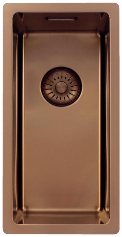 Pure.Sink Exclusivo liten koppar diskho 18x40 cm 10mm radie undermontering, planmontering och överbyggnad PEX1840-62