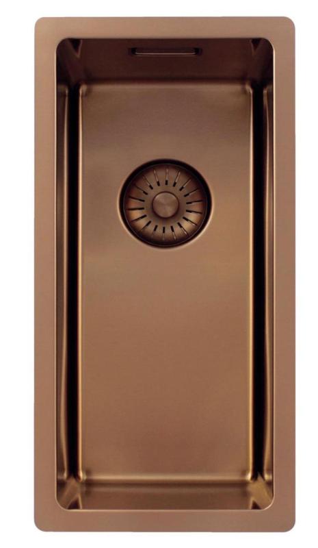 Pure.Sink Exclusivo liten koppar diskho 18x40 cm 10mm radie undermontering, planmontering och överbyggnad PEX1840-62