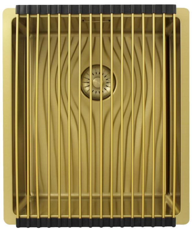 Pure.Sink Exclusivo Guld diskbänk 34x40 cm 10mm radie undermonterad, planmonterad och övermonterad PEX3440-60