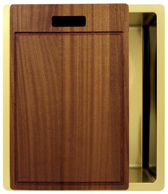 Pure.Sink Exclusivo Guld diskbänk 34x40 cm 10mm radie undermonterad, planmonterad och övermonterad PEX3440-60