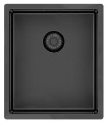 Pure.Sink Exclusivo Gun metal diskbänk 34x40 cm 10mm radie undermontering, planmontering och övermontering PEX3440-61