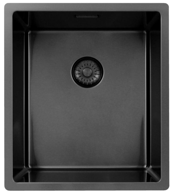 Pure.Sink Exclusivo Gun metal diskbänk 34x40 cm 10mm radie undermontering, planmontering och övermontering PEX3440-61