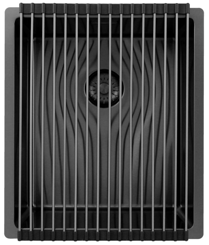 Pure.Sink Exclusivo Gun metal diskbänk 34x40 cm 10mm radie undermontering, planmontering och övermontering PEX3440-61