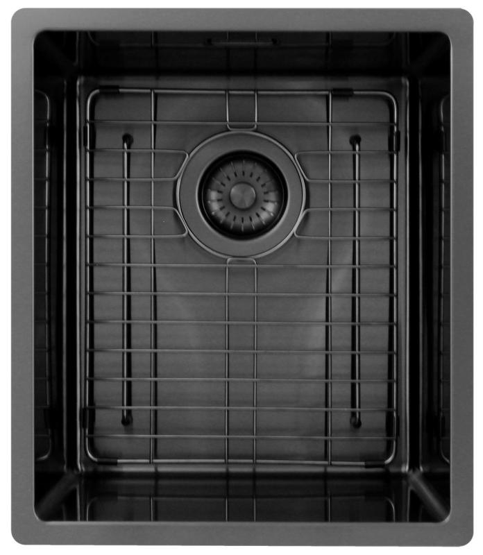 Pure.Sink Exclusivo Gun metal diskbänk 34x40 cm 10mm radie undermontering, planmontering och övermontering PEX3440-61