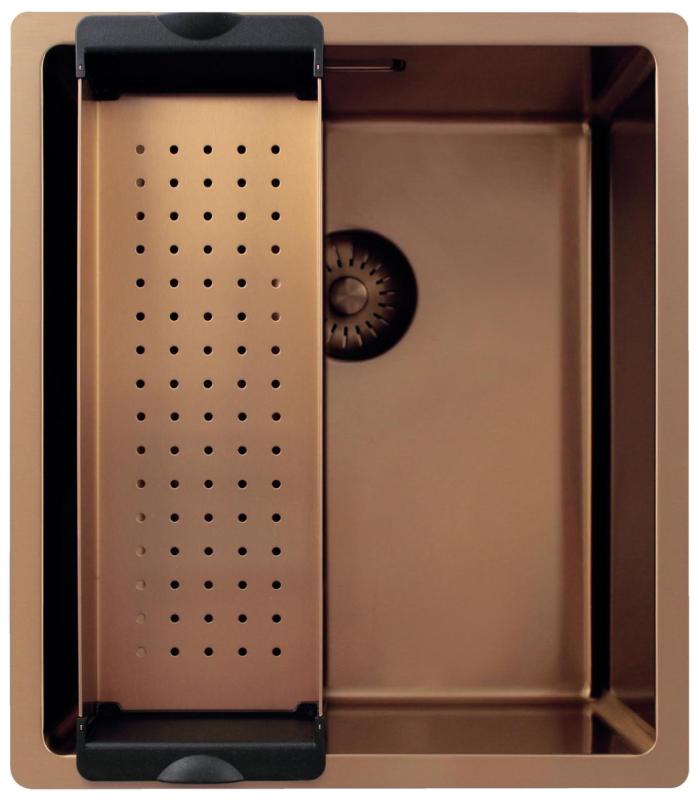 Pure.Sink Exclusivo Koppar diskbänk 34x40 cm 10mm radie undermontering, planmontering och överbyggnad PEX3440-62