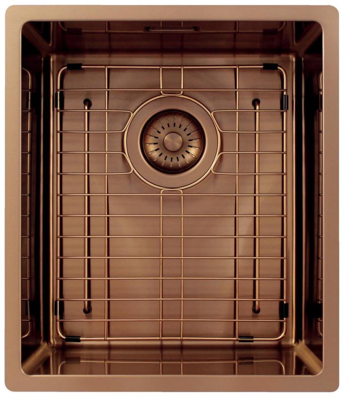 Pure.Sink Exclusivo Koppar diskbänk 34x40 cm 10mm radie undermontering, planmontering och överbyggnad PEX3440-62