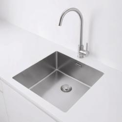 Pure.Sink Exclusivo RVS diskbänk 40x40 cm 10mm radie underbyggnad, planbyggnad och överbyggnad PEX4040-02