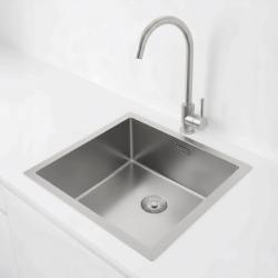 Pure.Sink Exclusivo RVS diskbänk 40x40 cm 10mm radie underbyggnad, planbyggnad och överbyggnad PEX4040-02