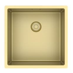 Pure.Sink Exclusivo Guld diskbänk 40x40 cm 10mm radie undermontering, planmontering och övermontering PEX4040-60