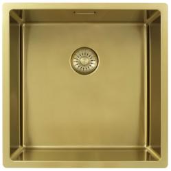 Pure.Sink Exclusivo Guld diskbänk 40x40 cm 10mm radie undermontering, planmontering och övermontering PEX4040-60