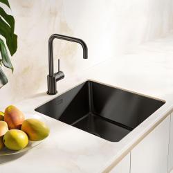Pure.Sink Exclusivo Gun metal diskho 40x40 cm 10mm radie underbyggnad, planbyggnad och överbyggnad PEX4040-61