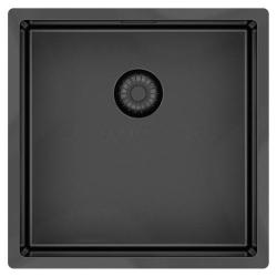 Pure.Sink Exclusivo Gun metal diskho 40x40 cm 10mm radie underbyggnad, planbyggnad och överbyggnad PEX4040-61