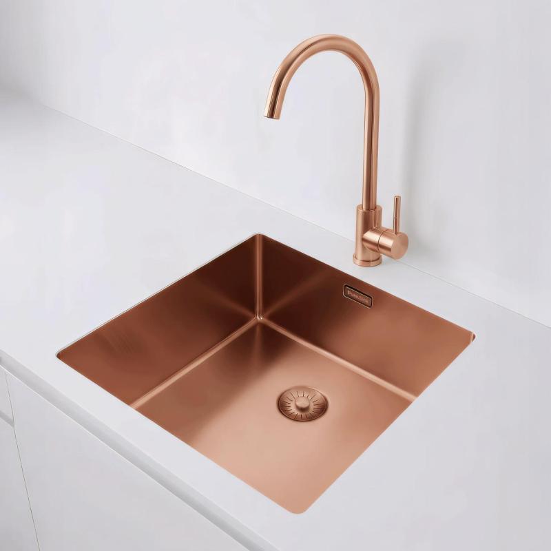 Pure.Sink Exclusivo Koppar diskho 40x40 cm 10mm radie undermontering, planmontering och toppmontering PEX4040-62