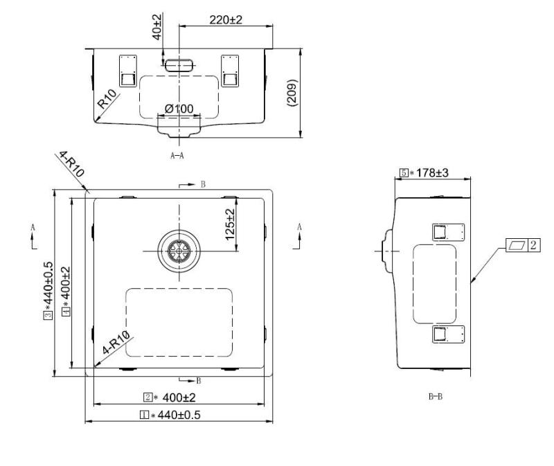 Pure.Sink Exclusivo Koppar diskho 40x40 cm 10mm radie undermontering, planmontering och toppmontering PEX4040-62