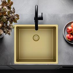 Pure.Sink Exclusivo Guld diskbänk 45x40 cm 10mm radie underbyggnad, planbyggnad och överbyggnad PEX4540-60