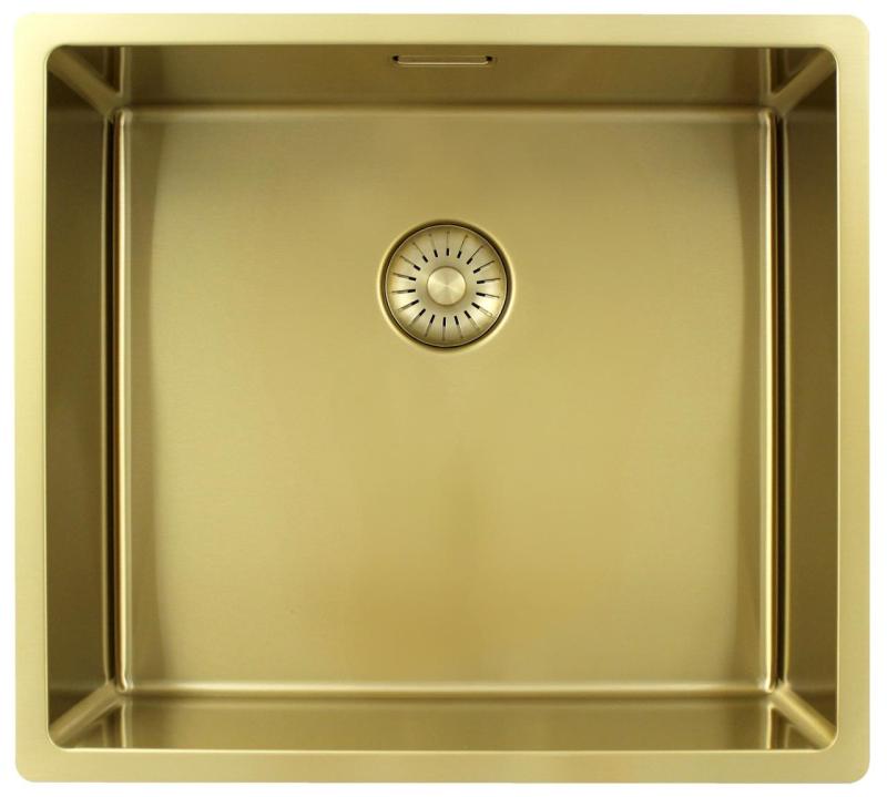 Pure.Sink Exclusivo Guld diskbänk 45x40 cm 10mm radie underbyggnad, planbyggnad och överbyggnad PEX4540-60