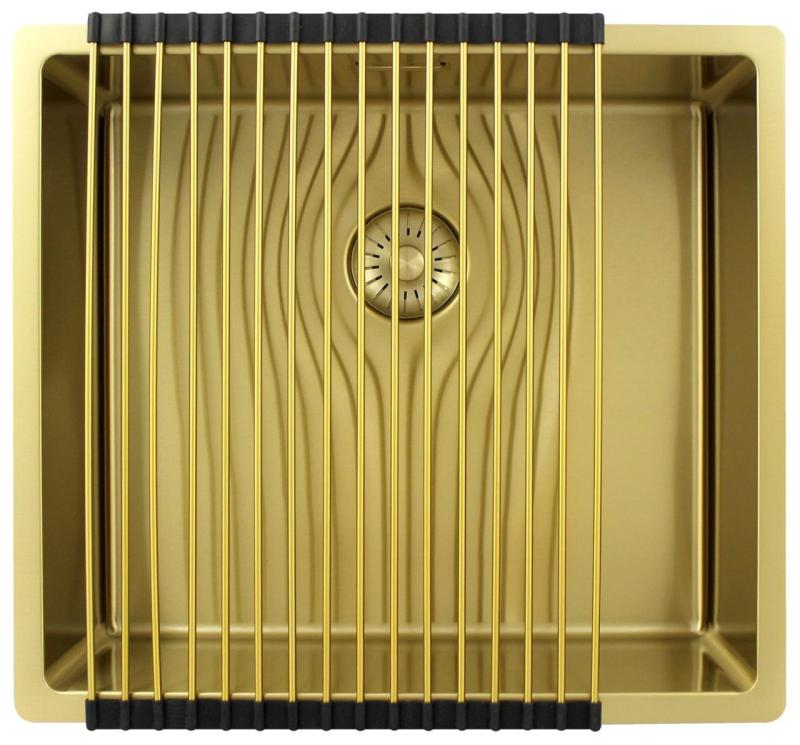 Pure.Sink Exclusivo Guld diskbänk 45x40 cm 10mm radie underbyggnad, planbyggnad och överbyggnad PEX4540-60