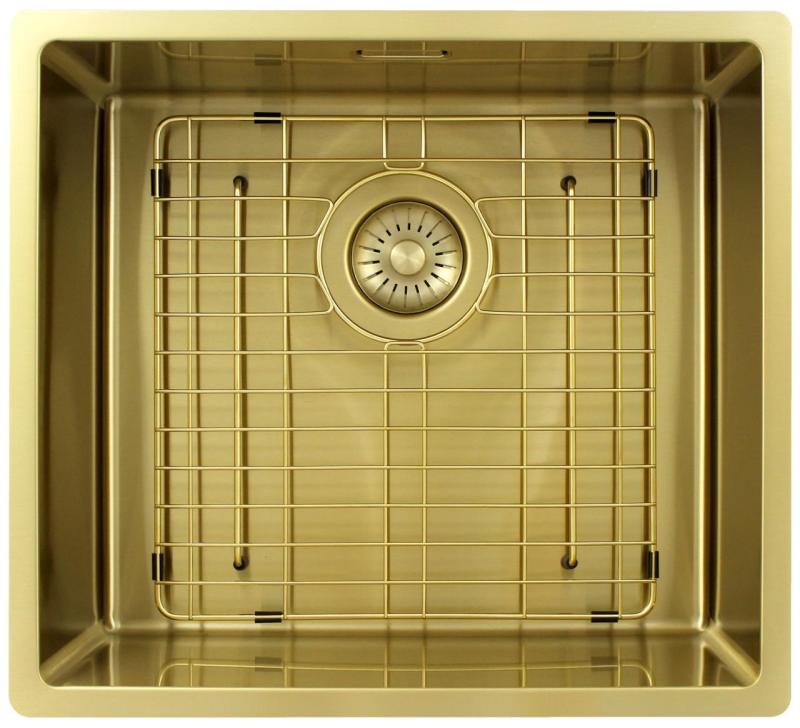 Pure.Sink Exclusivo Guld diskbänk 45x40 cm 10mm radie underbyggnad, planbyggnad och överbyggnad PEX4540-60