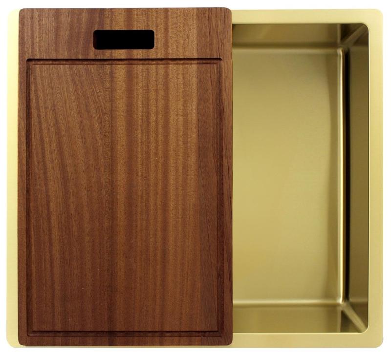 Pure.Sink Exclusivo Guld diskbänk 45x40 cm 10mm radie underbyggnad, planbyggnad och överbyggnad PEX4540-60