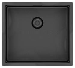 Pure.Sink Exclusivo Gun metal diskho 45x40 cm 10mm radie undermontering, planmontering och toppmontering PEX4540-61