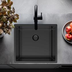 Pure.Sink Exclusivo Gun metal diskho 45x40 cm 10mm radie undermontering, planmontering och toppmontering PEX4540-61