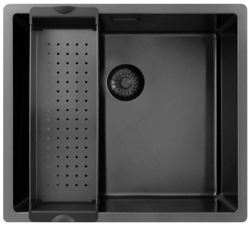 Pure.Sink Exclusivo Gun metal diskho 45x40 cm 10mm radie undermontering, planmontering och toppmontering PEX4540-61