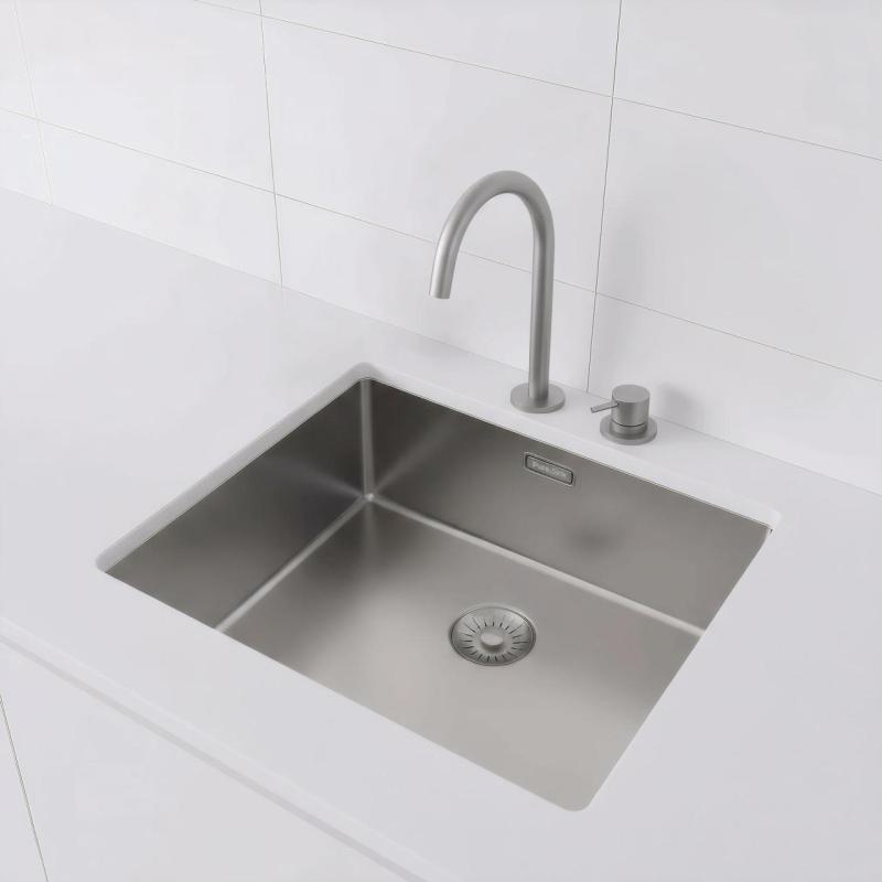 Pure.Sink Exclusivo RVS diskbänk 50x40 cm 10mm radie undermontering, planmontering och övermontering PEX5040-02