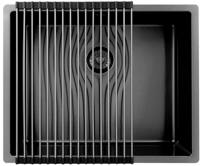 Pure.Sink Exclusivo Gun metal diskho 50x40 cm 10mm radie underbyggnad, planbyggnad och överbyggnad PEX5040-61